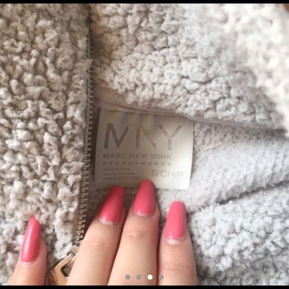 grey sherpa quarter zip pullover sweater - Picture 3 of 4